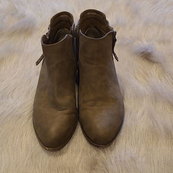 Madden‎ girl womens brown side zip ankle booties size 7 1/2 - Picture 1 of 8